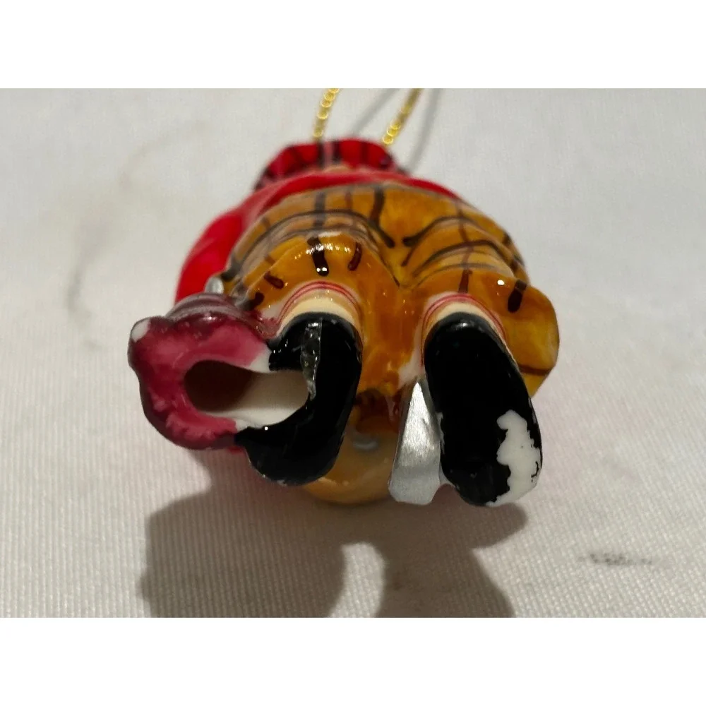 Ceramic Golfing Santa Claus Christmas Ornament Plaid Knickers 3.5 Collector Gift